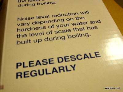 Descaling warning