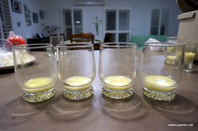 Four breastmilk samples stored in different ways over three days